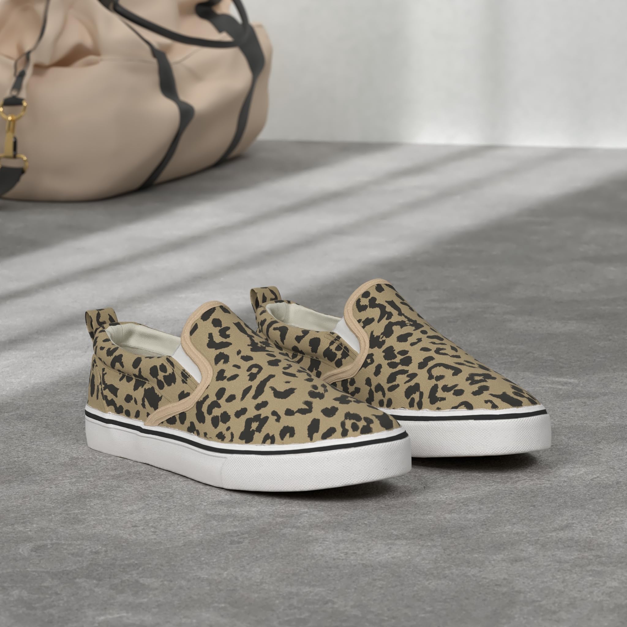 Obtaom Women's White Sneakers & Black Slip-On Shoes - Low Top Canvas Loafers for Casual Wear, Walking & Everyday Comfort