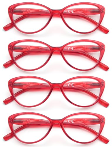 4 Paris of Red Reading Glasses