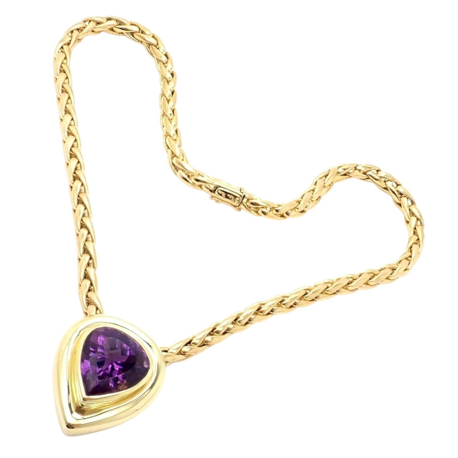 Authentic Tiffany & Co Paloma Picasso 18k Gold Large Amethyst Pendant Necklace for Women - Elegant Jewelry Gift for Anniversary, Valentine's Day & Special Occasions