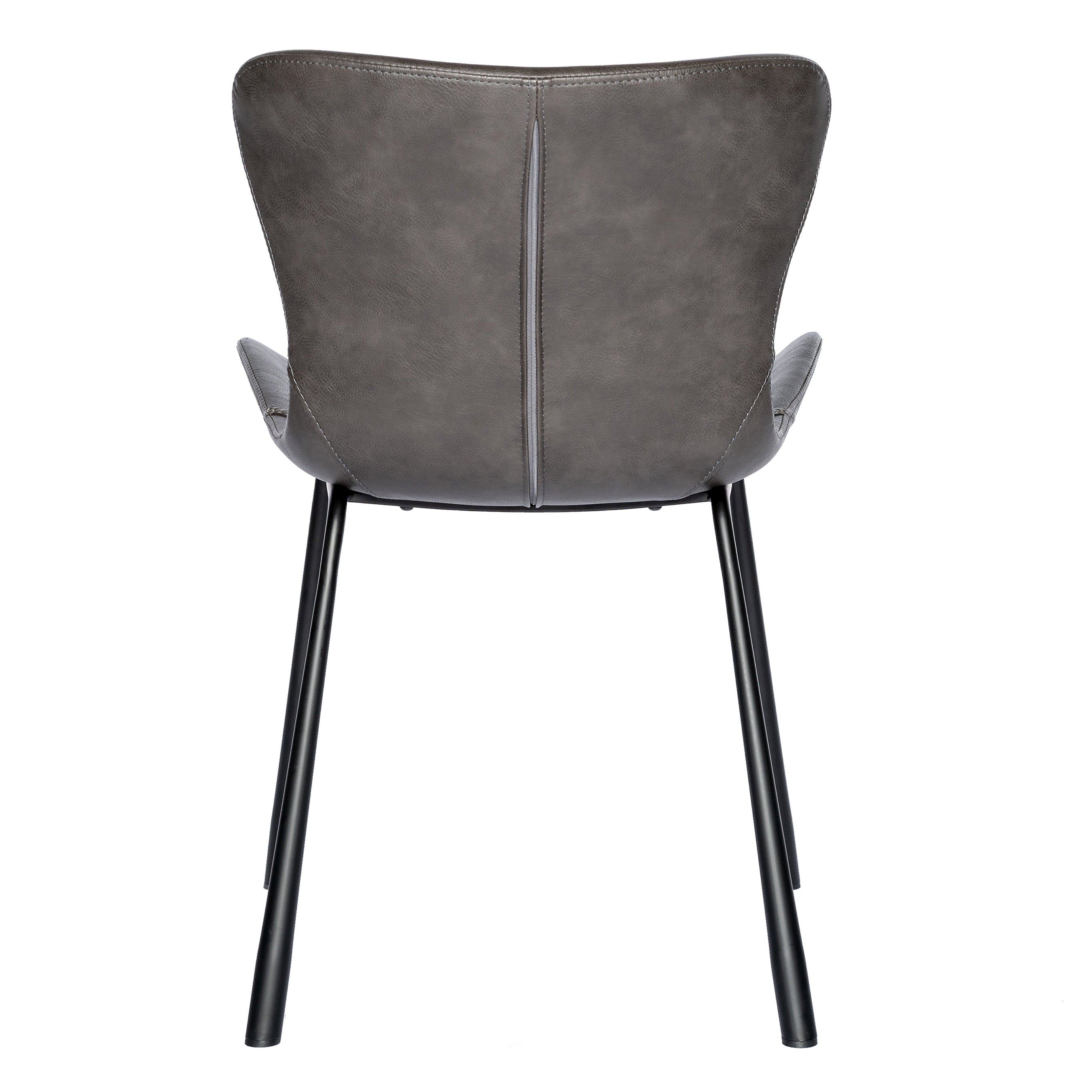 Melody Side Leather Chair Set of 2 - Modern Accent Chairs for Living Room, Office & Dining Room - Gray (30510DKGRY)