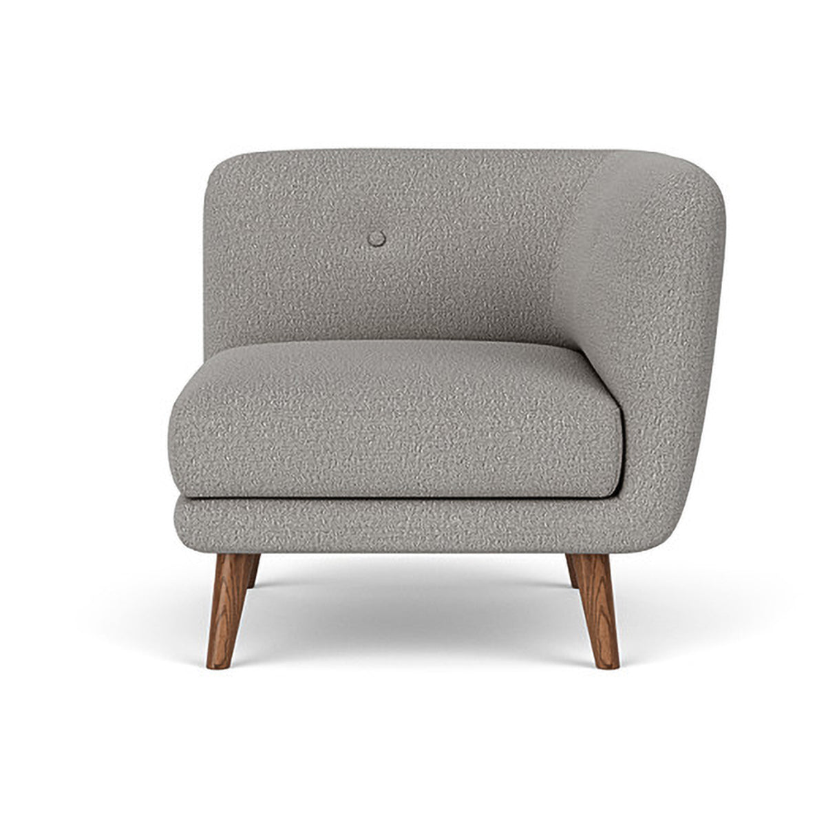 Alfred Boucle Right 1 Seater Modular Sofa - Modern Accent Chair for Living Room, Bedroom & Office - Compact Single Seater Couch with Removable Cushions