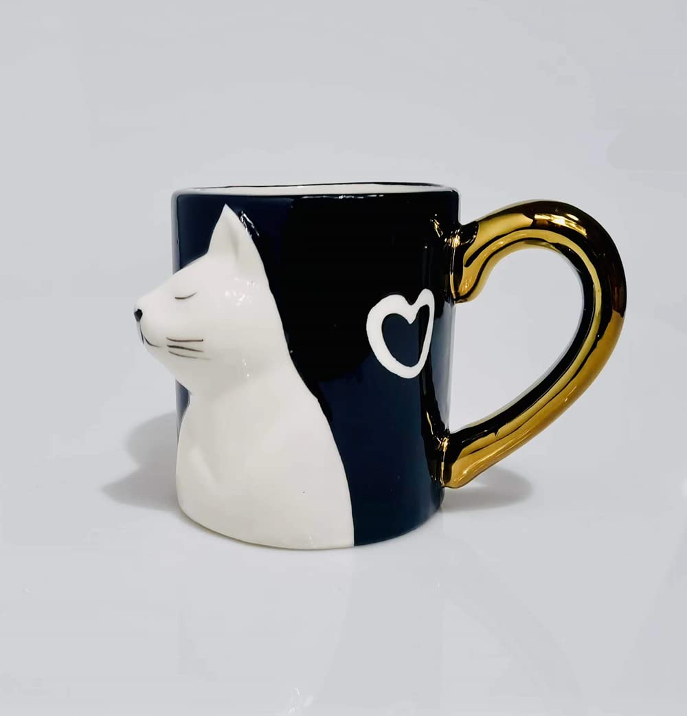 Floette Cute Cat Ceramic Coffee Mug - 12oz Novelty Tea Cup with Cat Design, Perfect Gift for Cat Lovers (A20) - Ideal for Home, Office & Coffee Shops