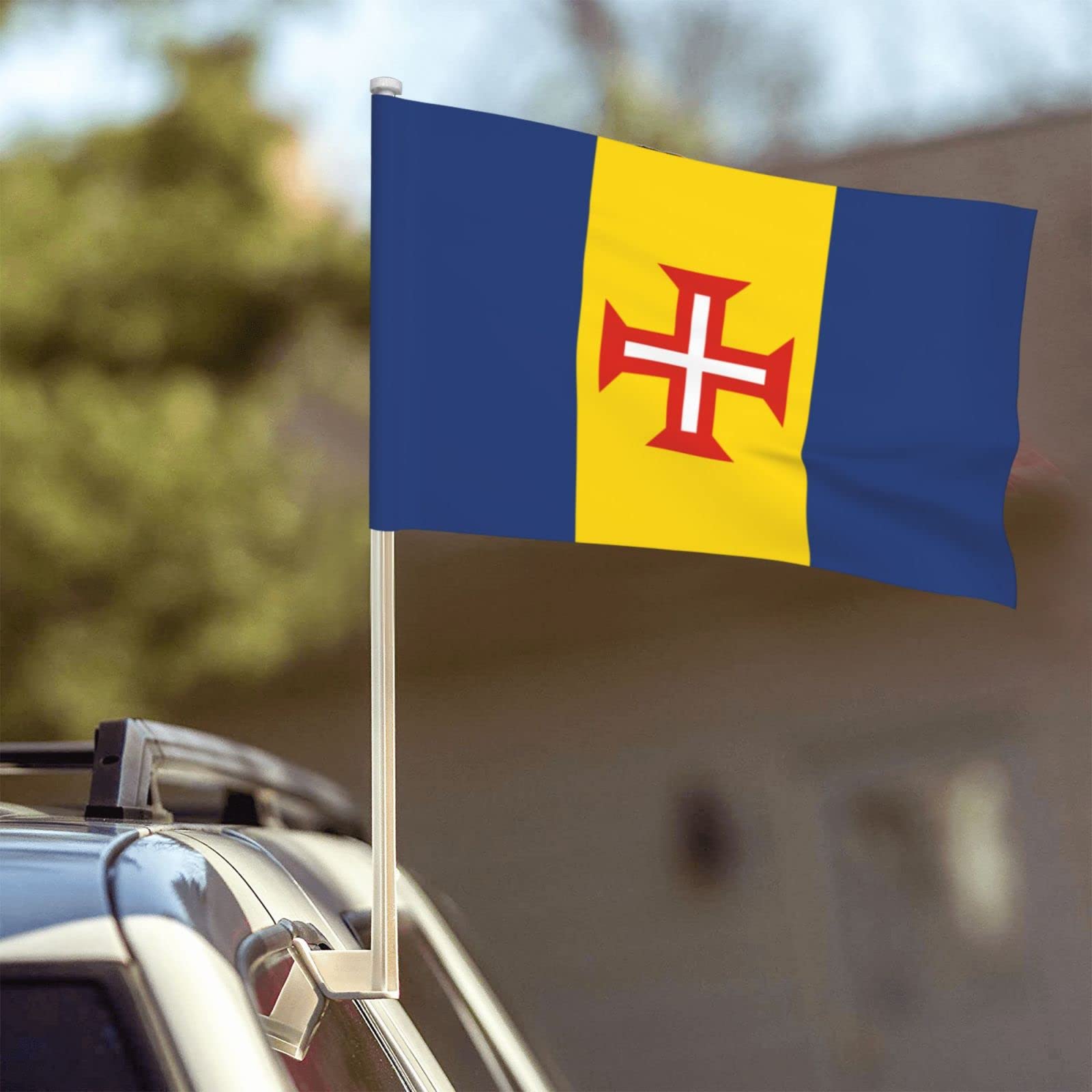 Madeira Car Flags 12x18 Inches Double Sided American Flags for Car Window Decor - Perfect for Parades, Sports Events, and Patriotic Celebrations
