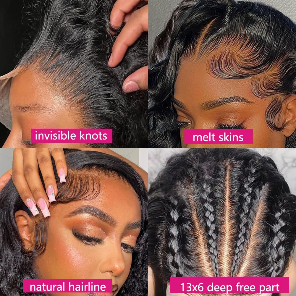 30 Inch Water Wave Lace Front Wigs Human Hair - Pre Plucked with Baby Hair, 13x6 Lace Frontal, 180% Density Curly Wigs for Women - Perfect for Daily Wear, Cosplay, and Special Occasions