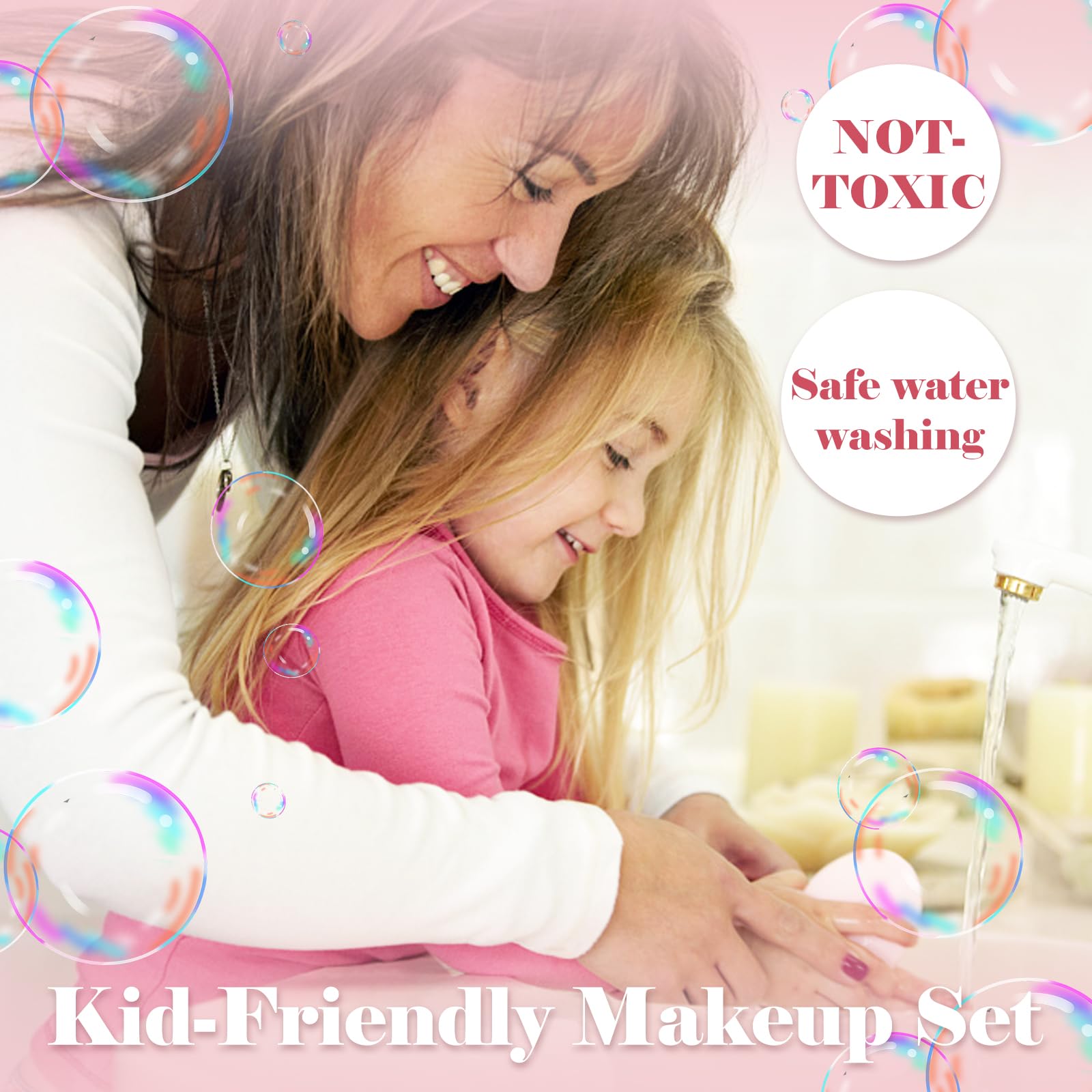**Washable Kids Makeup Kit for Girls - Pretend Play Cosmetic Set with Mirror, Safe & Non-Toxic, Perfect Birthday Gift for Ages 3-12 | Princess Dress-Up, Role Play, Party Fun**
