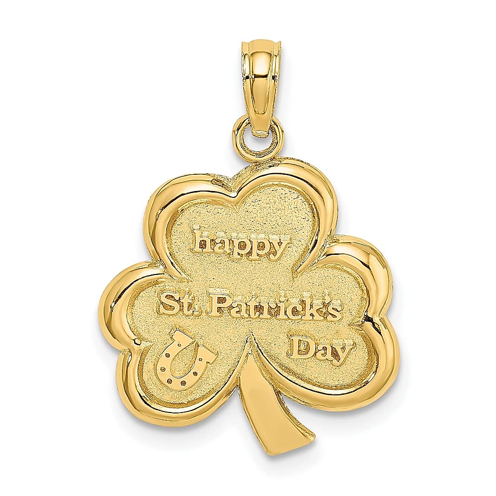 14k Solid Yellow Gold Saint Patrick's Day Clover Charm Necklace - Irish Shamrock Pendant for Women - Perfect Holiday Gift for Her - Birthday, Anniversary & Special Occasion Jewelry - Wear for St. Patrick's Day Celebrations, Irish Pride & Everyday Elegance