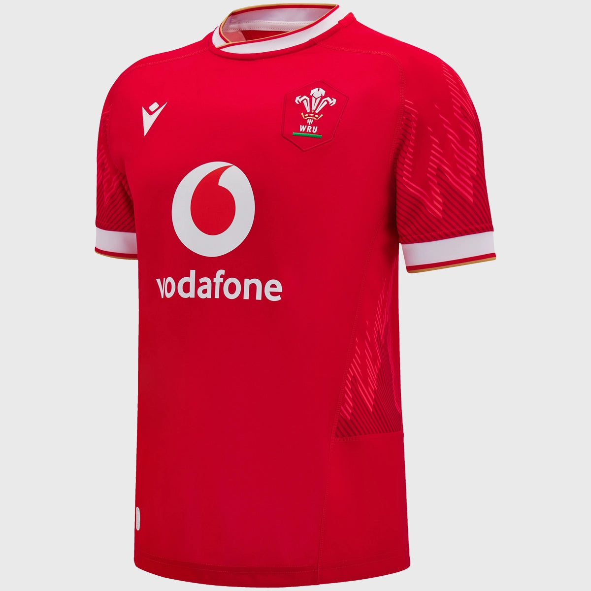 2024/25 Macron Wales Men's Home Replica Rugby Shirt - Authentic Football Jersey for Fans & Players - Perfect for Matchdays, Training & Casual Wear