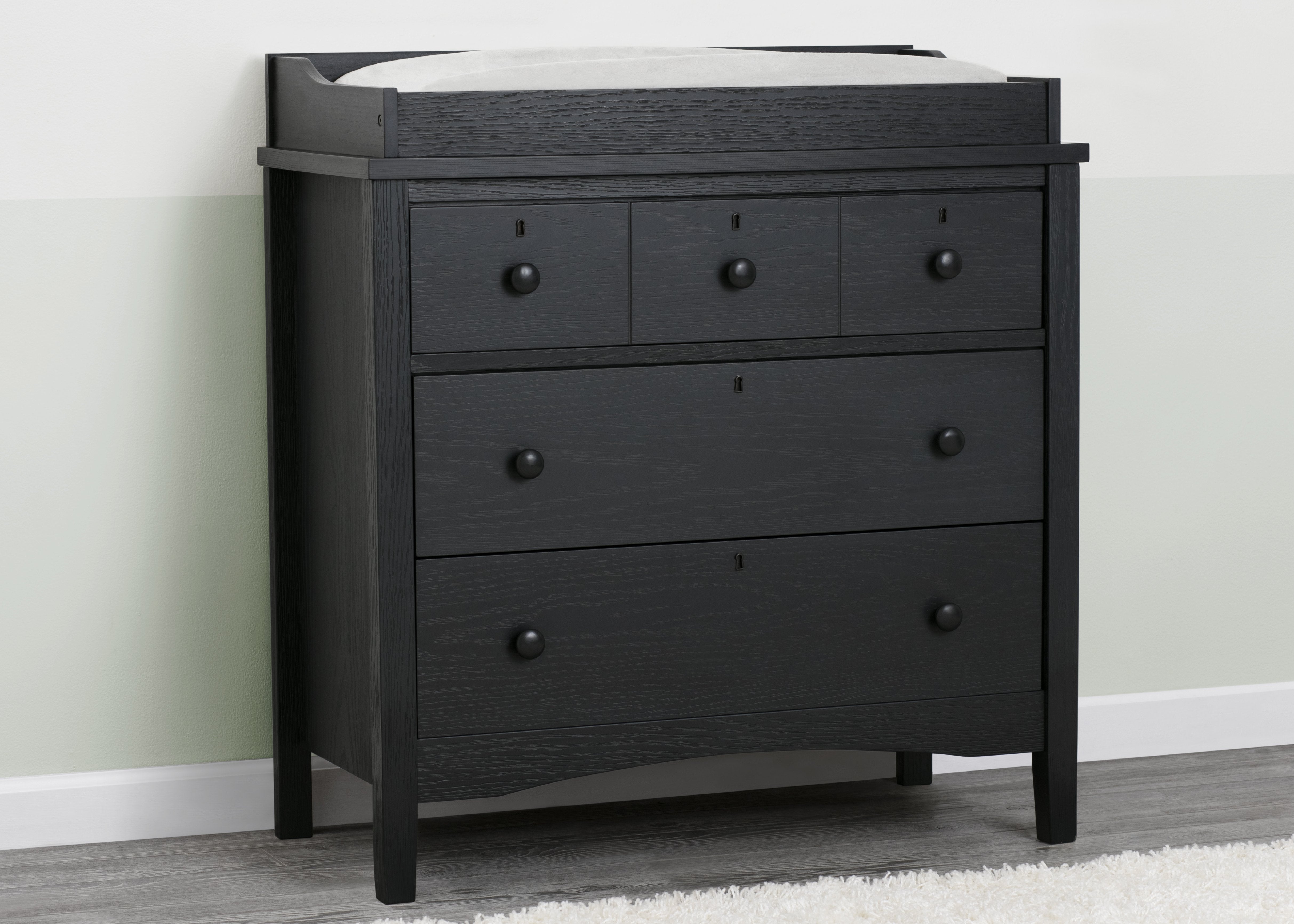 Farmhouse Style 3-Drawer Dresser with Changing Top - Nursery Storage Solution for Baby Essentials & Bedroom Organization