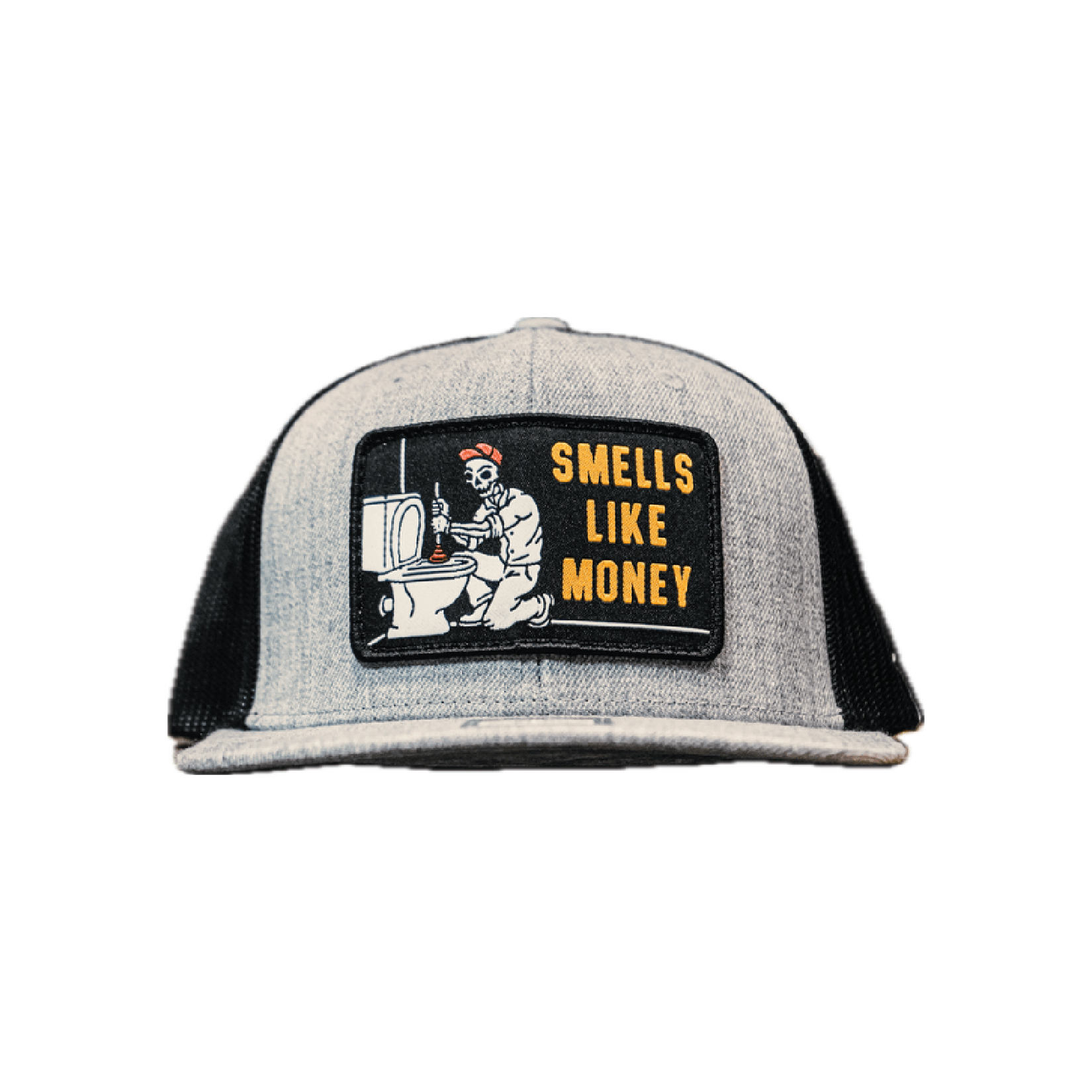 Smells Like Money Meshback Cap - Grey & Black Adjustable Baseball Hat for Men & Women | Perfect for Outdoor Sports, Casual Wear & Street Fashion