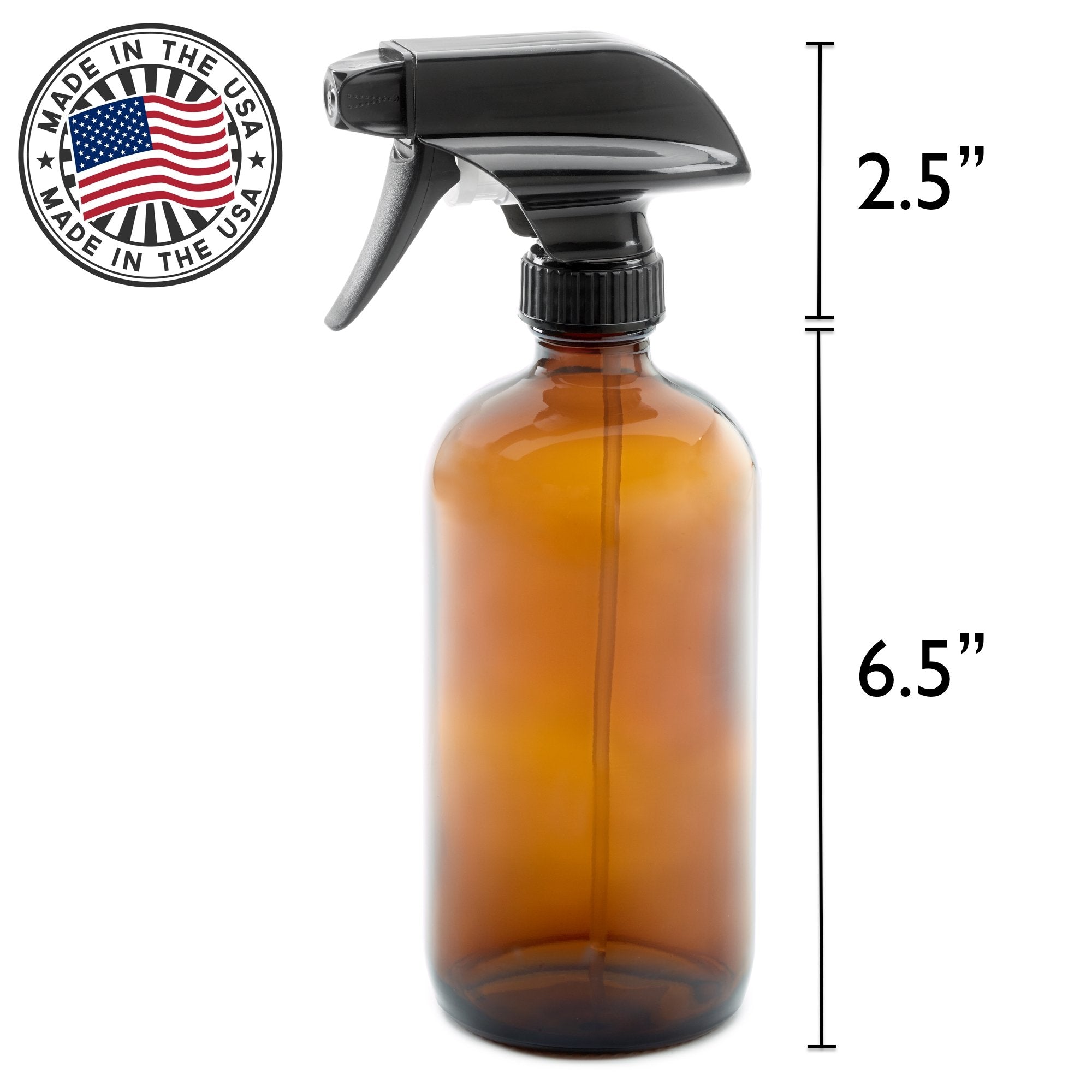 16oz Amber Glass Spray Bottles with Labels, Caps & Funnel - BPA Free Boston Round Bottle for Essential Oils, Cleaning, Hair Care & DIY Solutions - Perfect for Home, Kitchen, Salon & Travel Use