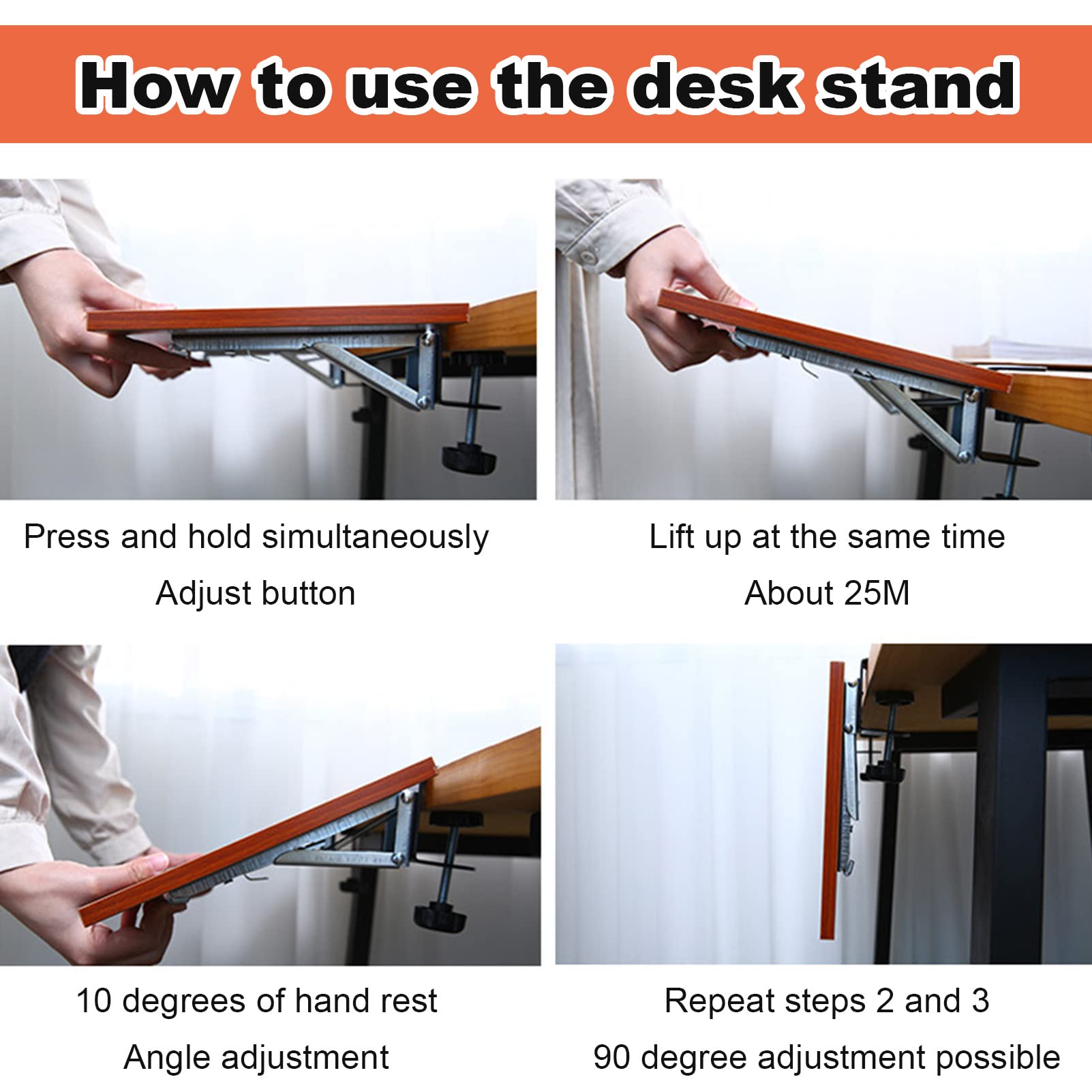 Ergonomic Wall-Mounted Foldable Keyboard Tray - 90° Adjustable Under Desk Keyboard Drawer with Clamp (24x65cm) for Home Office & Workspace - Perfect for Small Spaces & Standing Desks