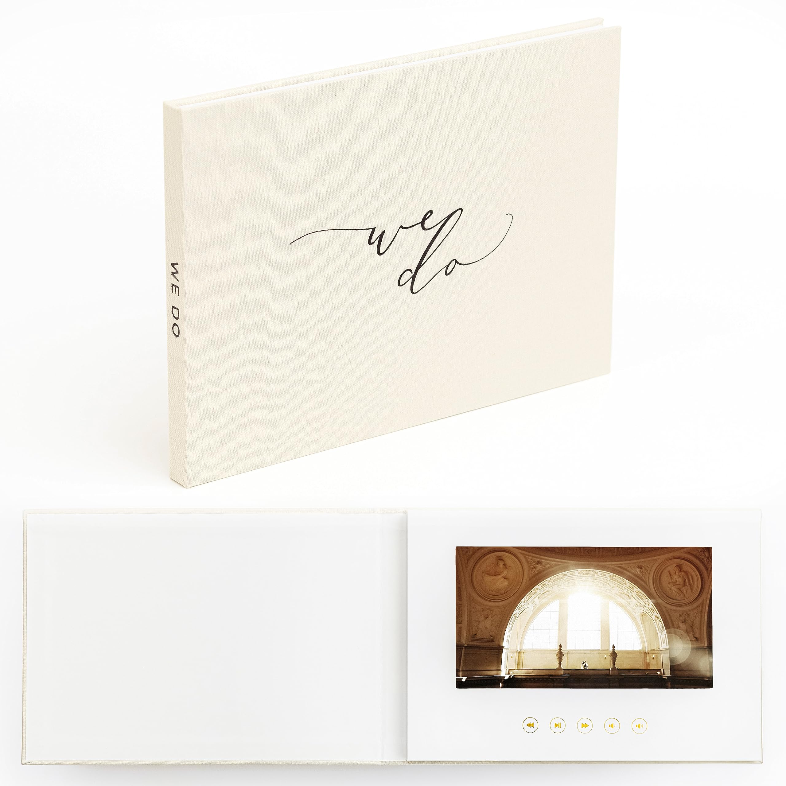 Luxury Linen Bound Wedding Video Book with 7