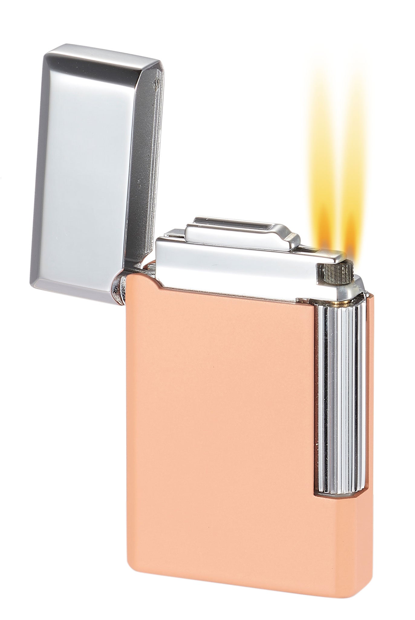 Visol Pyxis Salmon Flint Lighter - Windproof Refillable Butane Lighter for Outdoor Camping, Hiking & BBQ | Elegant Salmon Color Design
