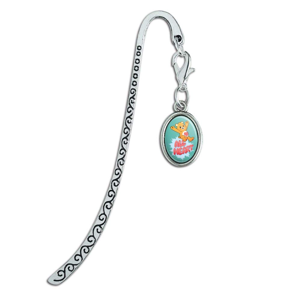 Care Bears Unlock The Magic All Heart Metal Bookmark with Oval Charm - Perfect for Book Lovers, Reading Gifts & Collectibles