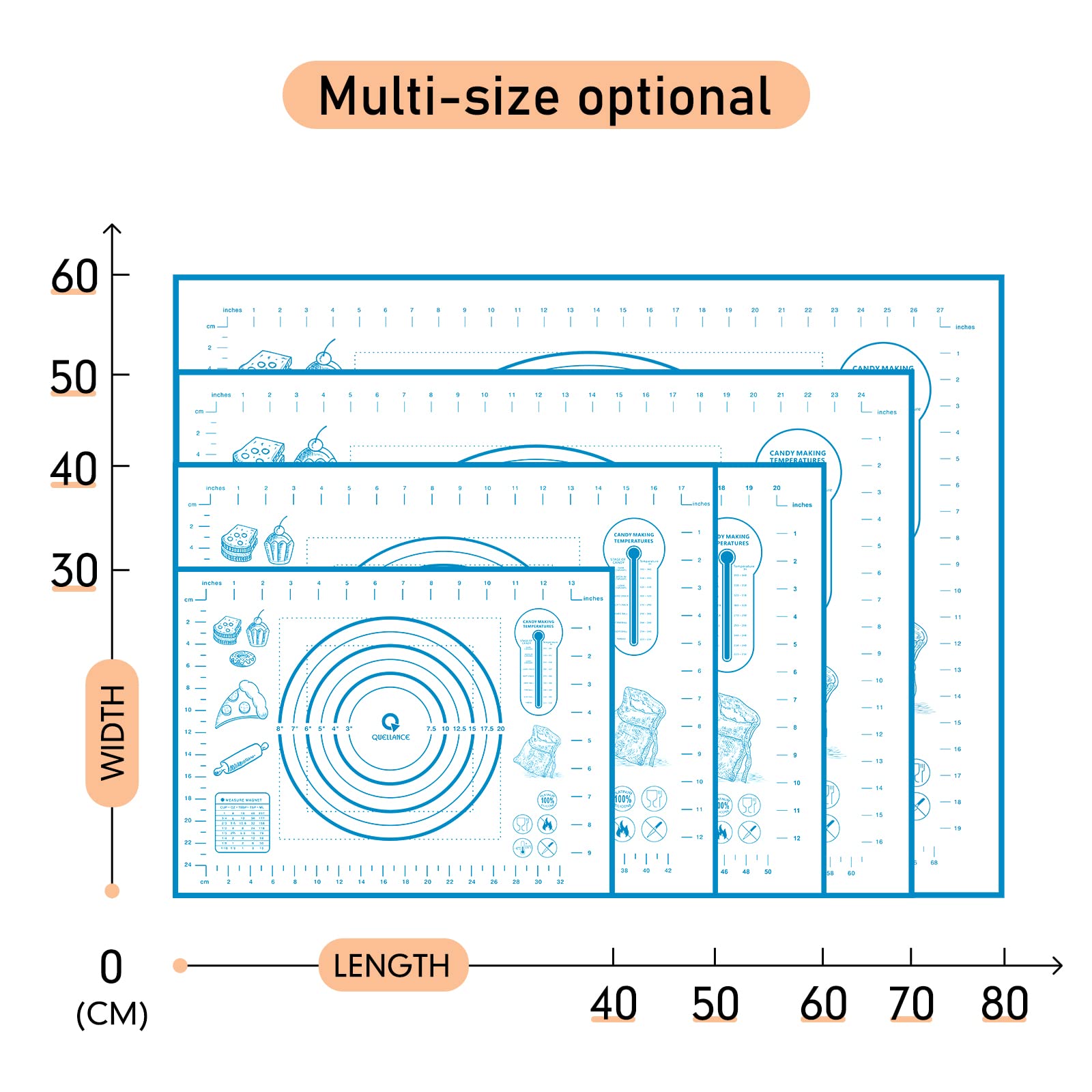 Non-Stick Silicone Baking Mat with Measurement Grid - 20