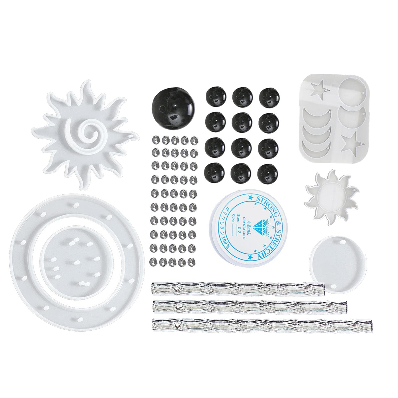 Baoblaze Resin Wind Chime Molds - DIY Sun Moon Crystal Planet Epoxy Craft Supplies for Beginners | Home Garden Decor, Wind Bell Making Kit, Unique Handmade Gift Ideas