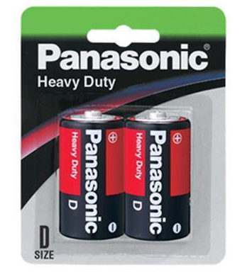 Panasonic R20DP/2B Heavy Duty D Batteries - Long Lasting Power for Flashlights, Toys, Radios & Emergency Devices