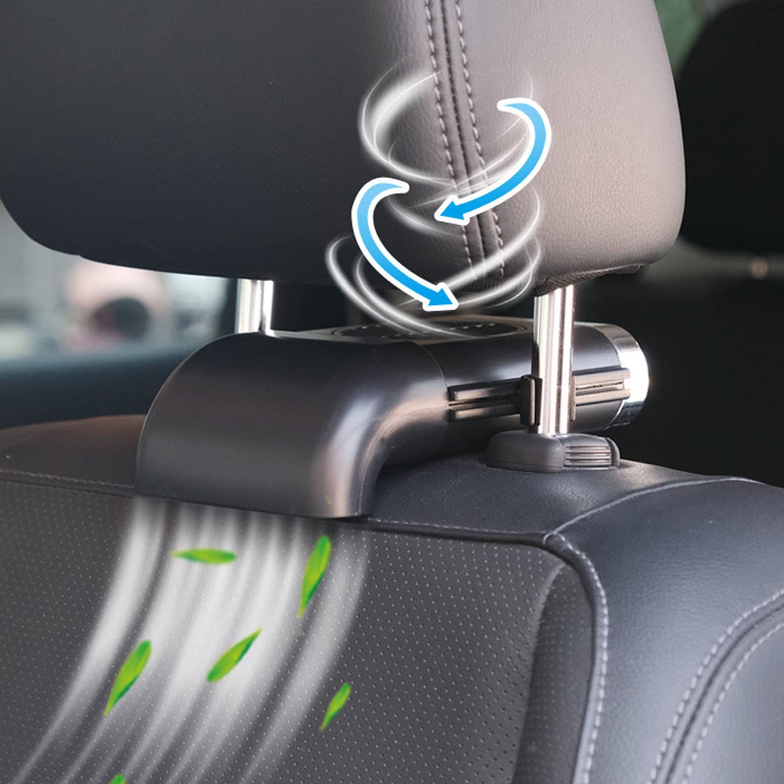 12V Car Seat Clip Fan - Portable 12 Volt USB Powered Cooling Fan for Baby Car Seat, RV & Front Seat - Black - Perfect for Travel, Road Trips & Hot Weather Comfort