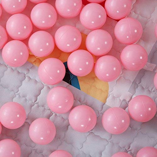 PlayMaty 2.36 Inch Non-Toxic Plastic Ball Pit Balls - 70 Pack Phthalate & BPA Free Ocean Themed Play Balls for Kids, Toddlers & Babies - Perfect for Playhouses, Tents, Playpens, Pools & Party Decorations (Pink)