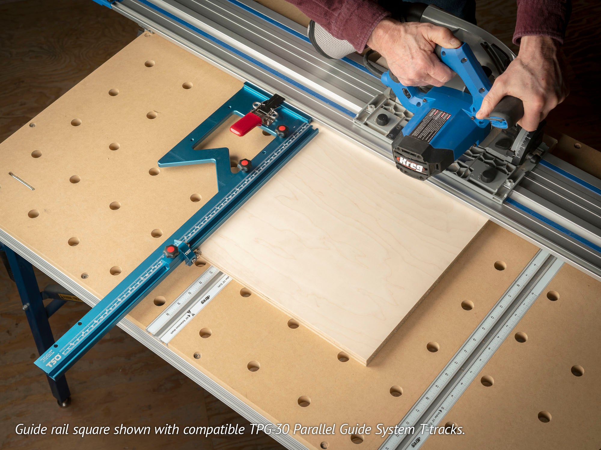 TSO Products GRS 16PE K Guide Rail Square - Precision Woodworking Tool for Perfect 90 Degree Angles | Ideal for Carpentry, DIY Projects & Cabinet Making