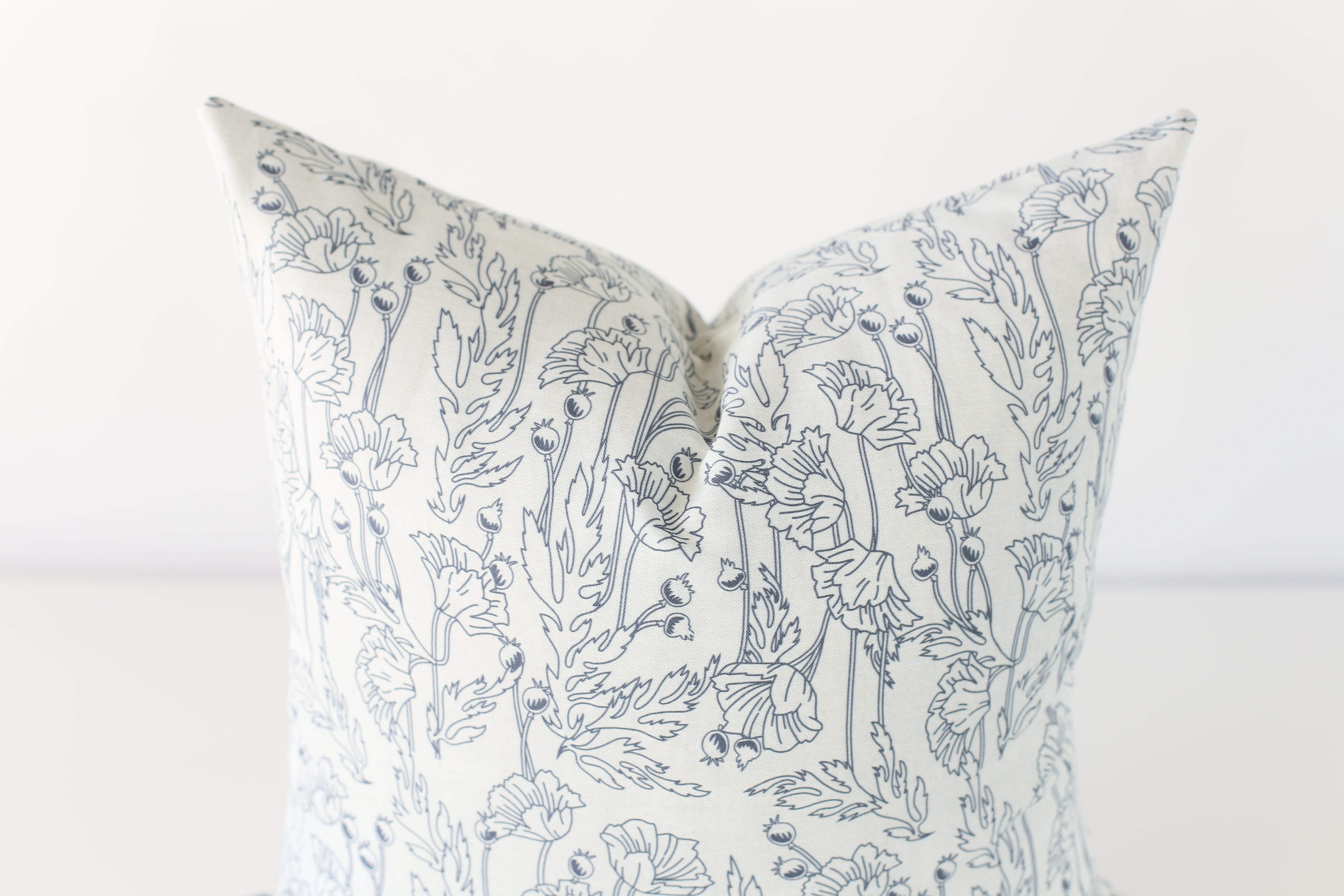 Premium Blue Poppy Pillow Cover - Soft Decorative Cushion Case for Sofa, Bed & Home Decor - 18x18 Inches - Machine Washable