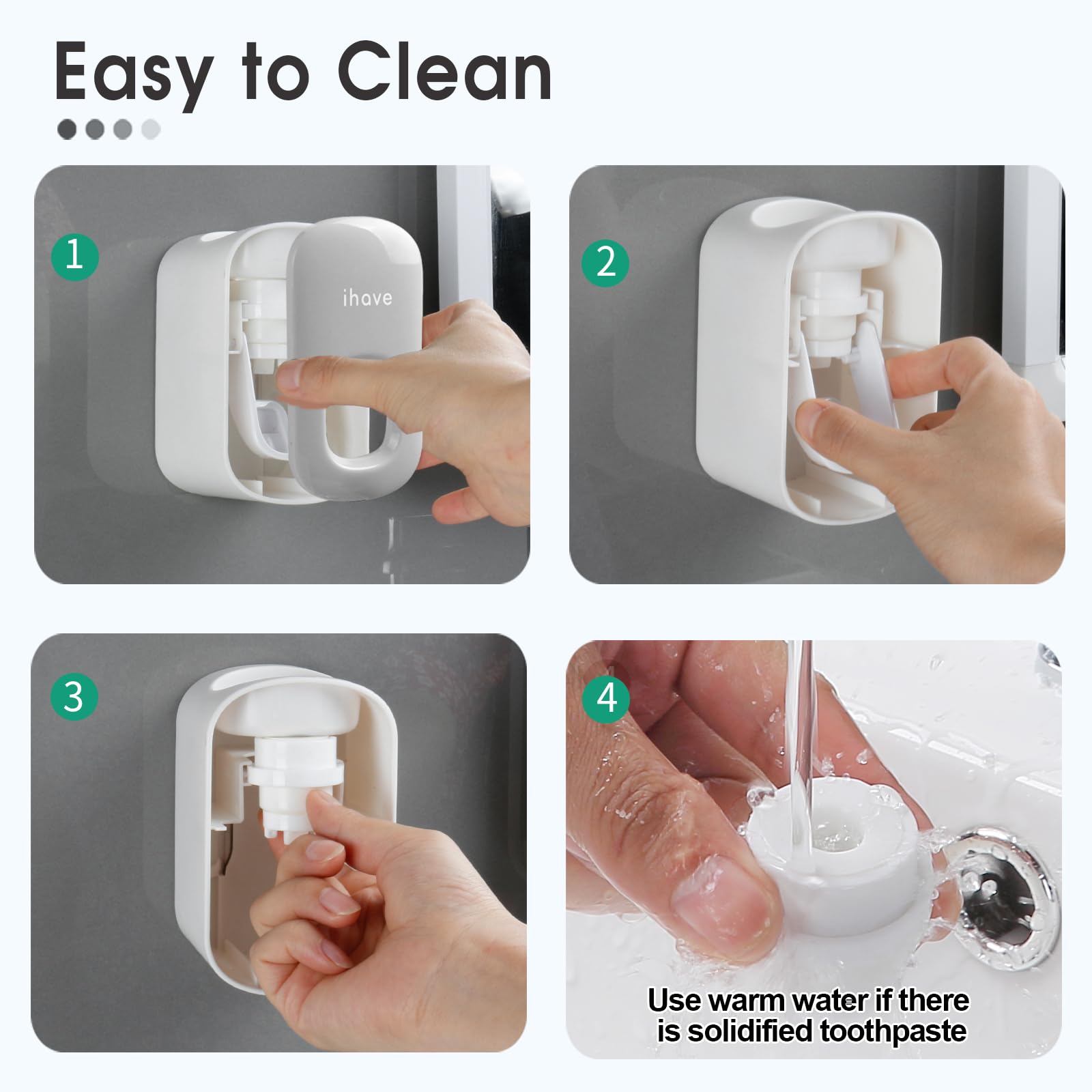 Automatic Wall Mount Toothpaste Dispenser for Bathroom - Hands-Free Toothpaste Squeezer (Grey) | Perfect for Home, Travel & RV Use
