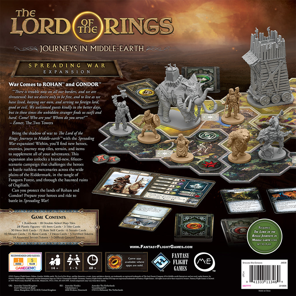 The Lord of the Rings: Journeys in Middle-earth - Spreading War Expansion Board Game | Strategy Adventure Game for Adults & Teens | Perfect for Game Nights & Fantasy Fans
