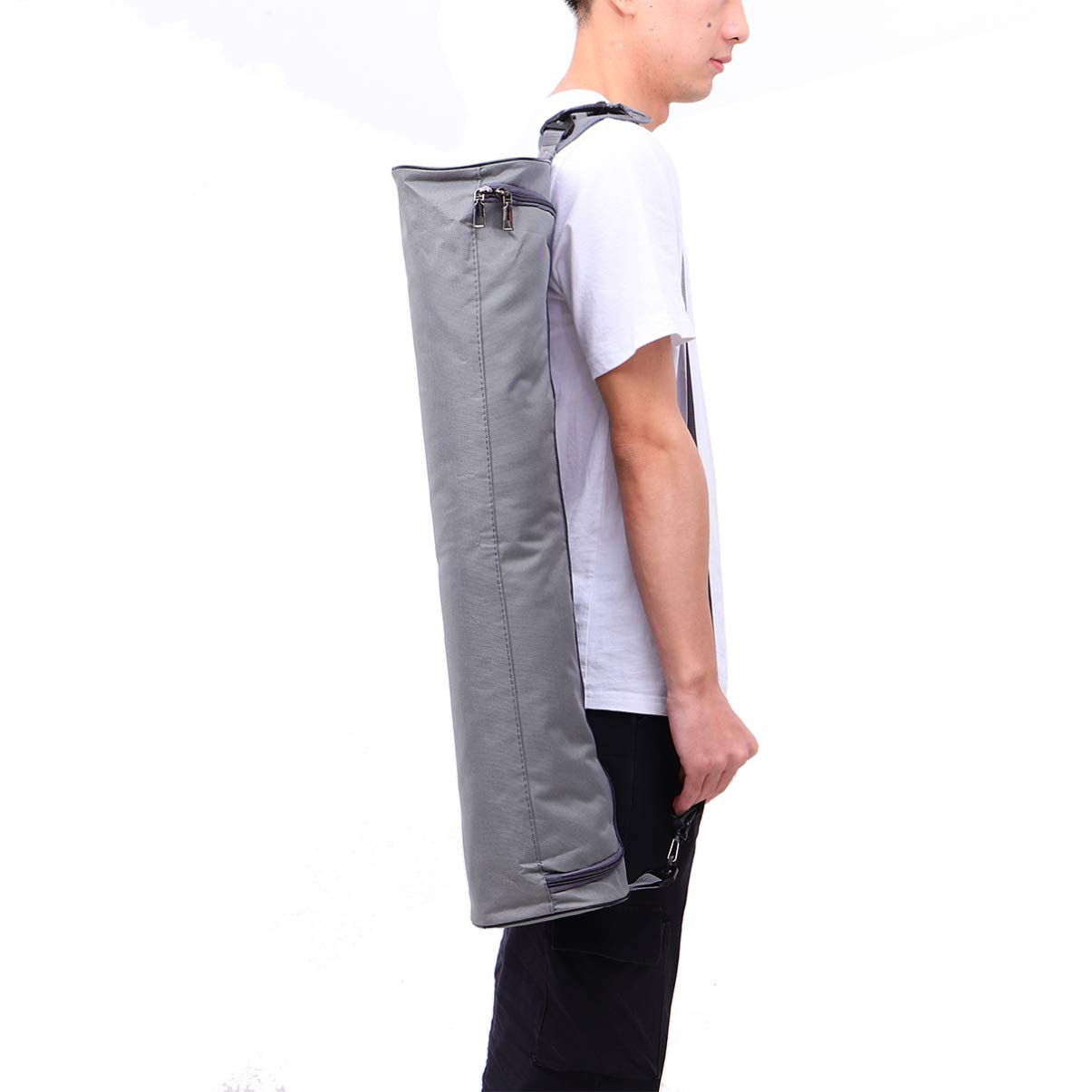 BESPORTBLE Waterproof Full-Zip Yoga Mat Bag - Adjustable Shoulder Strap, Durable Canvas Storage Carrier for Exercise & Travel (Black) | Perfect for Gym, Yoga Class & Outdoor Activities