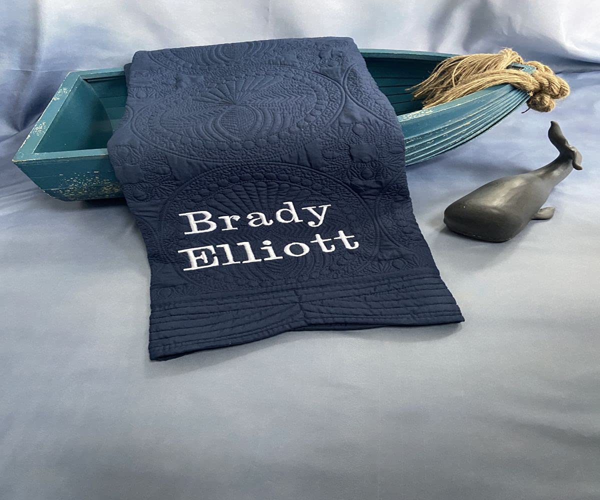 Personalized Baby Blanket - Custom Monogrammed & Embroidered Baby Quilt for Boys & Girls - Soft Nursery Blanket for Newborn Gifts, Crib, Stroller & Photo Shoots