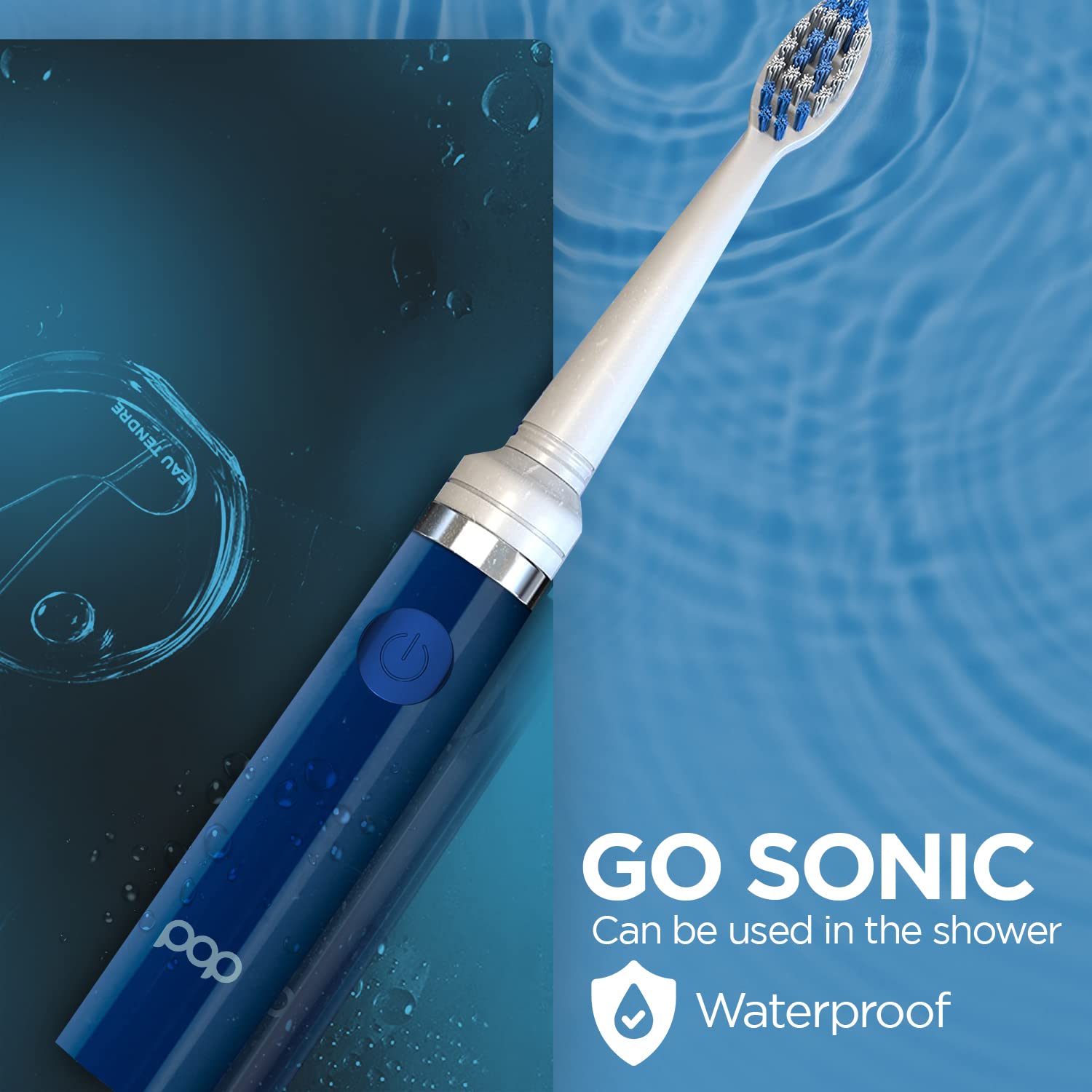 Pop Sonic Electric Toothbrush for Adults & Kids (Navy Blue) - Rechargeable Travel Toothbrush with 2 Speed Modes (15,000-30,000 RPM), DuPont Nylon Bristles | Perfect for Home, Travel & Daily Oral Care