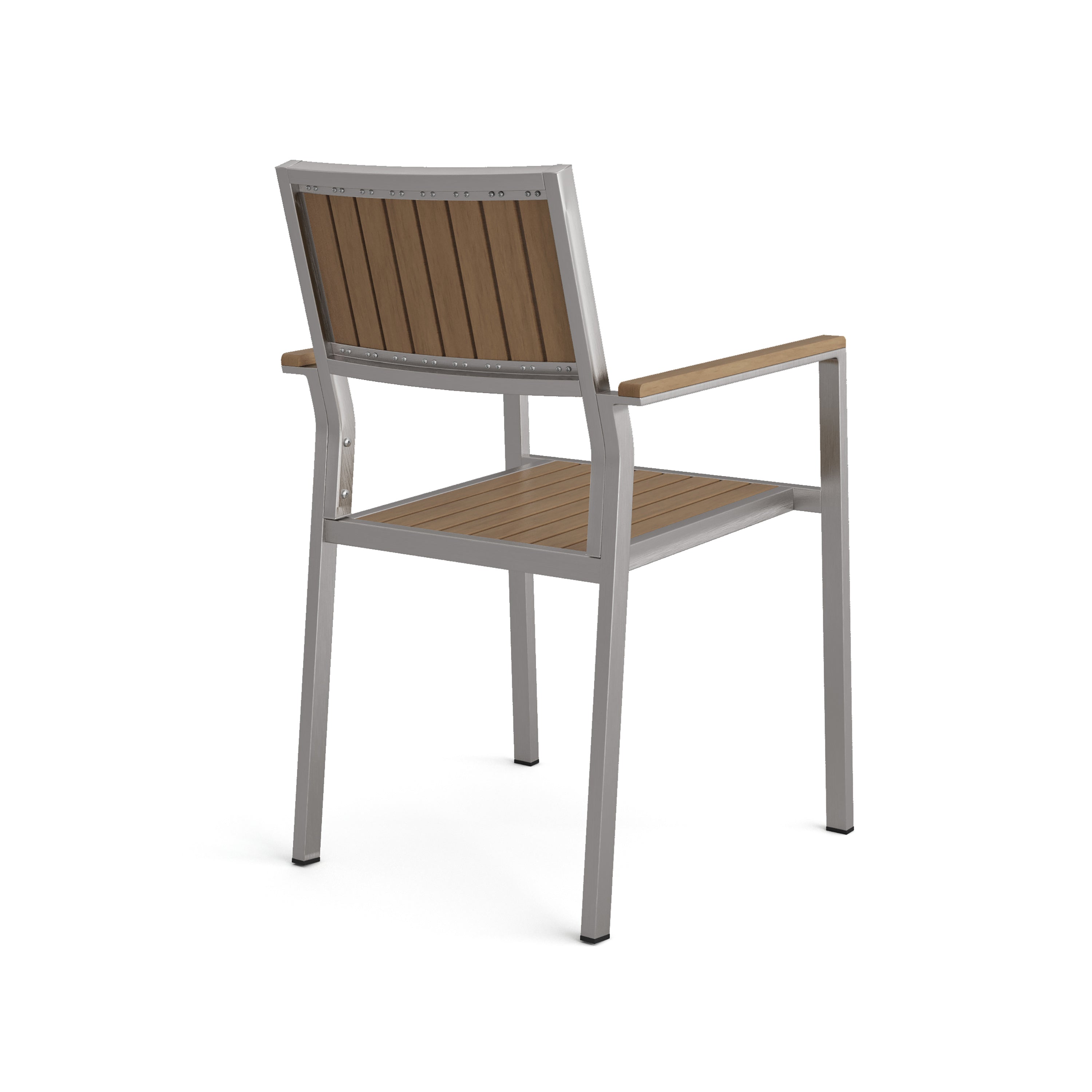 Premium Cape Coral Aluminum & Wood Dining Chairs (Set of 2) - Modern Outdoor Patio Furniture for Backyard, Garden & Poolside Dining