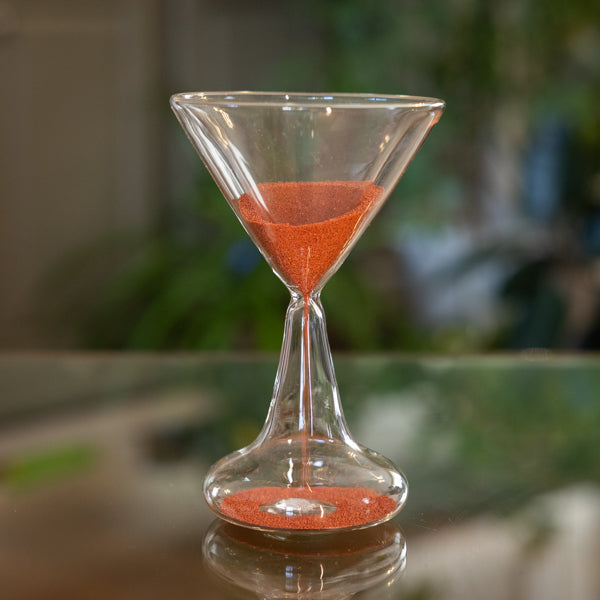 Premium Cocktail Glass Sand Timer - Red or White - Perfect for Bartending, Cooking, and Party Games
