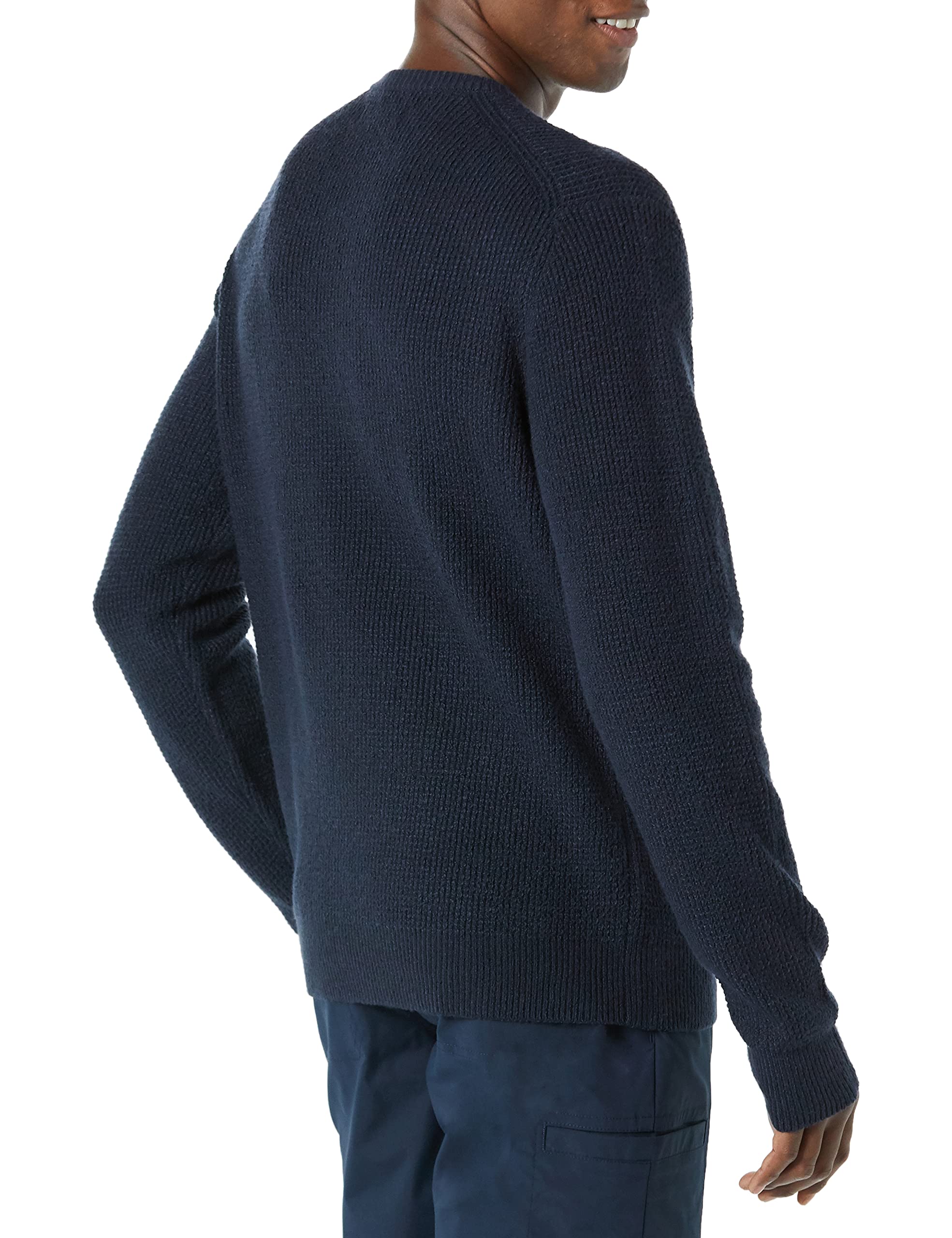 Amazon Essentials Men's Long-Sleeve Soft Touch Waffle Knit Crewneck Sweater - Comfortable Winter Pullover for Casual Wear & Layering