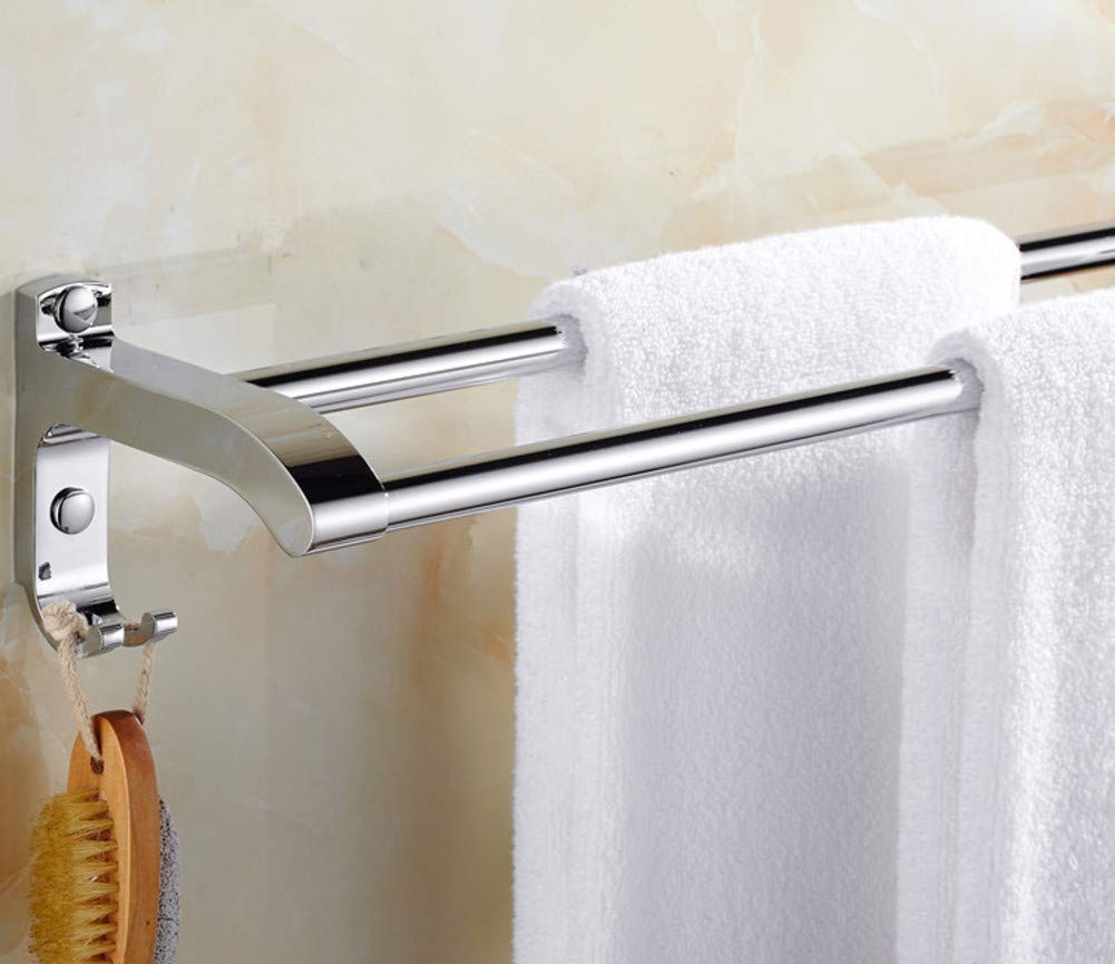 304 Stainless Steel Towel Bar - Single & Double Pole Bathroom Towel Rack (50cm) - Durable & Rustproof for Shower, Spa, and Home Decor