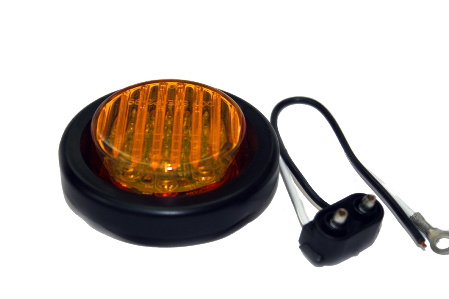 Delta Lights (03-5070-50A) 1 Inch Round LED Amber Clearance Lights with Wire Leads - Pair for Trucks, Trailers & RVs - Waterproof Marker Lights for Nighttime Visibility