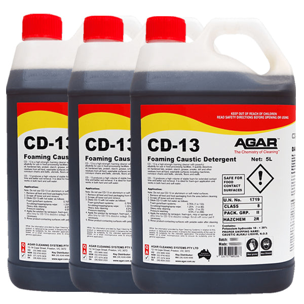Agar CD 13 Foaming Caustic Detergent - Professional Cleaning Solution for Commercial Kitchens & Food Processing Equipment | Heavy-Duty Degreaser for Industrial Use