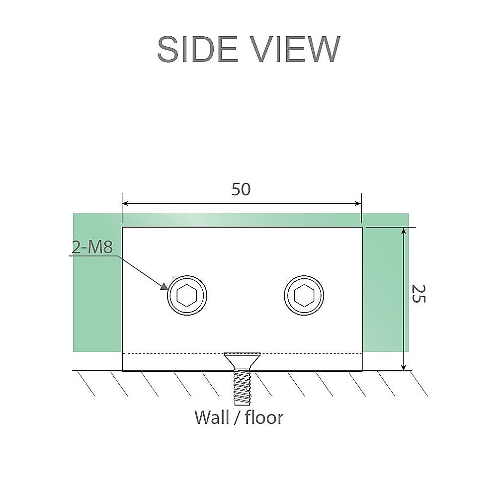 120x110cm Frameless Corner Shower Screen with White Brackets & Stainless Steel Hinges, Square Knob Handle - Perfect for Modern Bathroom Renovations & Spa-Like Showower Experience