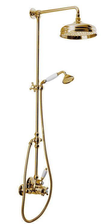 Maxima Colonial Brass Shower Set with Hand Shower - Elegant Bathroom Fixture for Modern and Vintage Home Decor