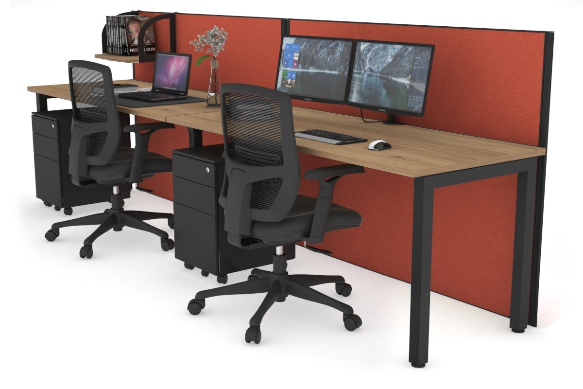 Horizon Quadro 2 Person Office Workstation with Square Legs - 1400L x 700W Dimensions - Perfect for Collaborative Workspaces & Home Offices