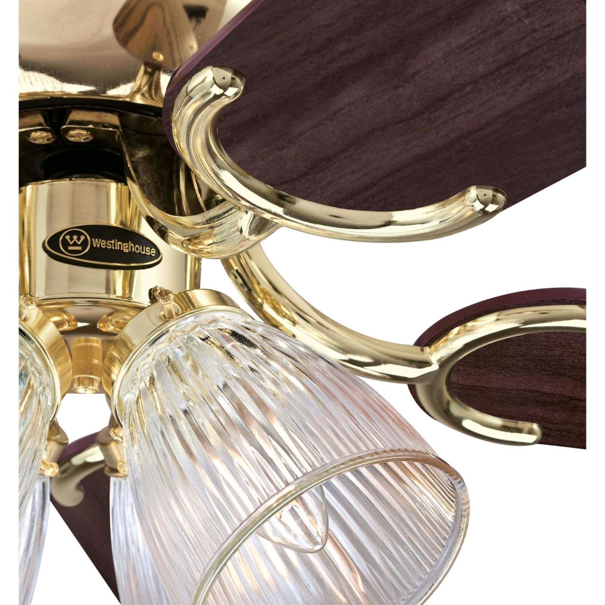 Westinghouse 7232400 CONTEMPRA IV 52 Inch Indoor Ceiling Fan with Light Kit, Brushed Brass Finish - Perfect for Living Room, Bedroom & Home Office Cooling & Lighting