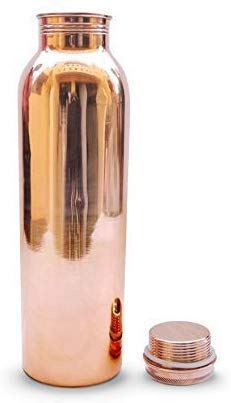 1L Pure Copper Water Bottle Set - 100% Premium Copper, BPA-Free, Leak-Proof for Gym, Yoga & Outdoor Activities | Keeps Water Cool Naturally | Ayurvedic Health Benefits