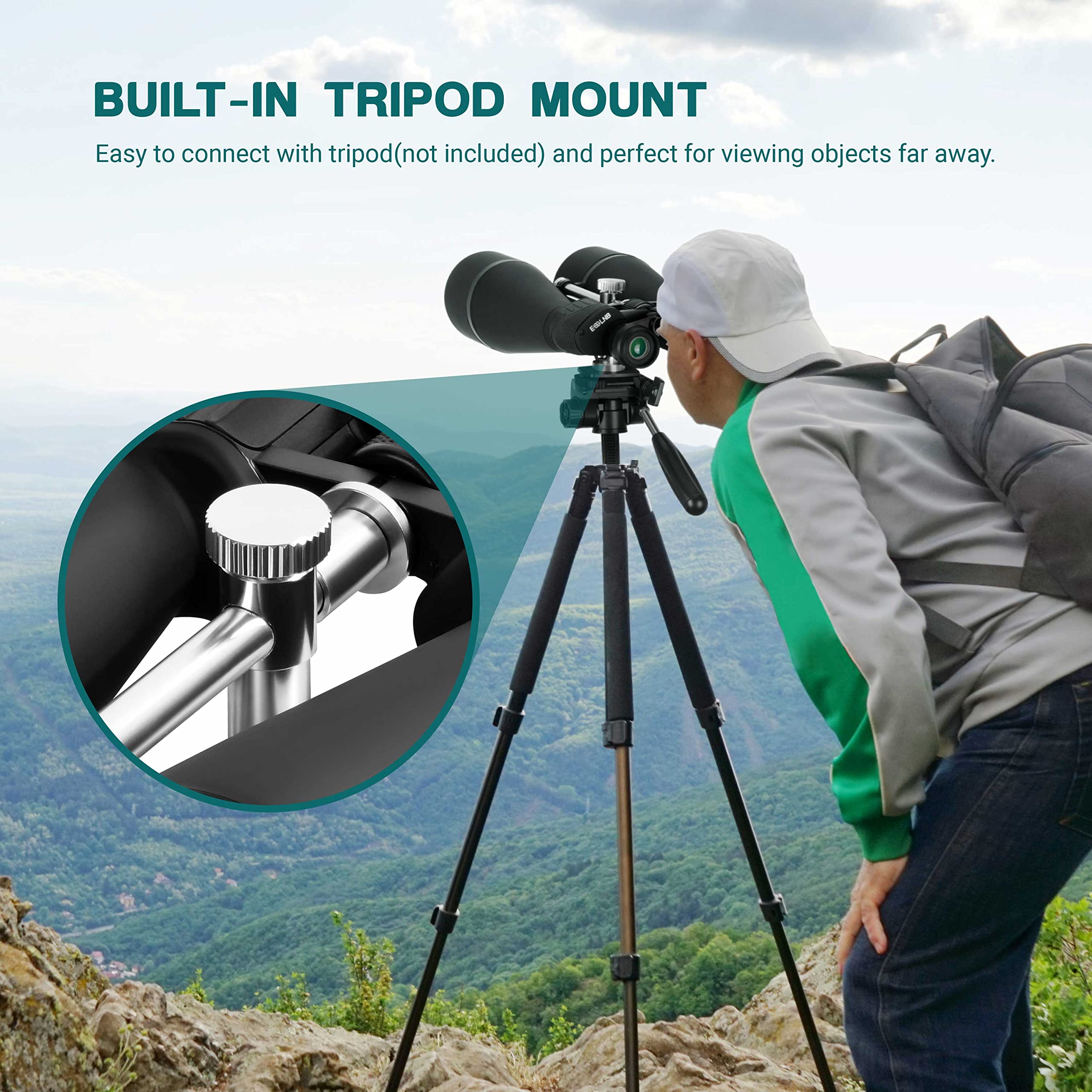 ESNLB 15-30X80 High Power Astronomy Binoculars with Tripod Mount & Phone Adapter - Professional Zoom Binoculars for Bird Watching, Hunting, Stargazing, Travel & Outdoor Adventures