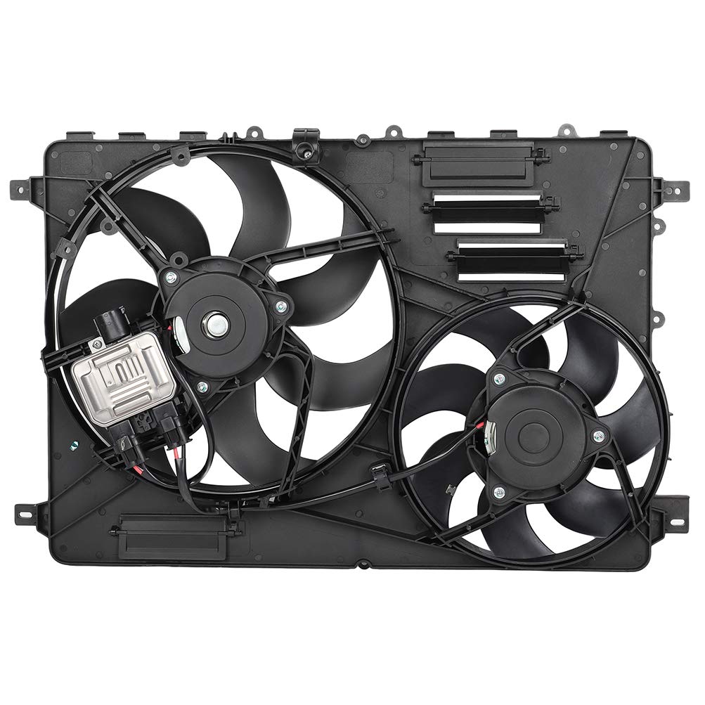 ECCPP 623840 A/C Condenser Fan Assembly Replacement for Volvo S80 V60 V70 XC60 XC70 - 12V 2.8W 1800 RPM Cooling Fan, 31.5 x 20.08 x 5.12 Inches, Plastic Radiator Fan (45dB) - Perfect for AC Repair & Engine Cooling System Maintenance
