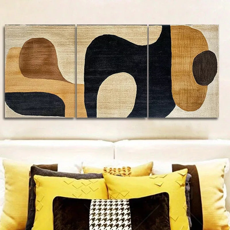 3-Piece Abstract Carpet Design Wall Art Set - Framed Canvas 40x60cm (16x24in) - High Quality Print, 100% Australian Made - Ready to Hang - Perfect for Living Room, Bedroom & Office Decor