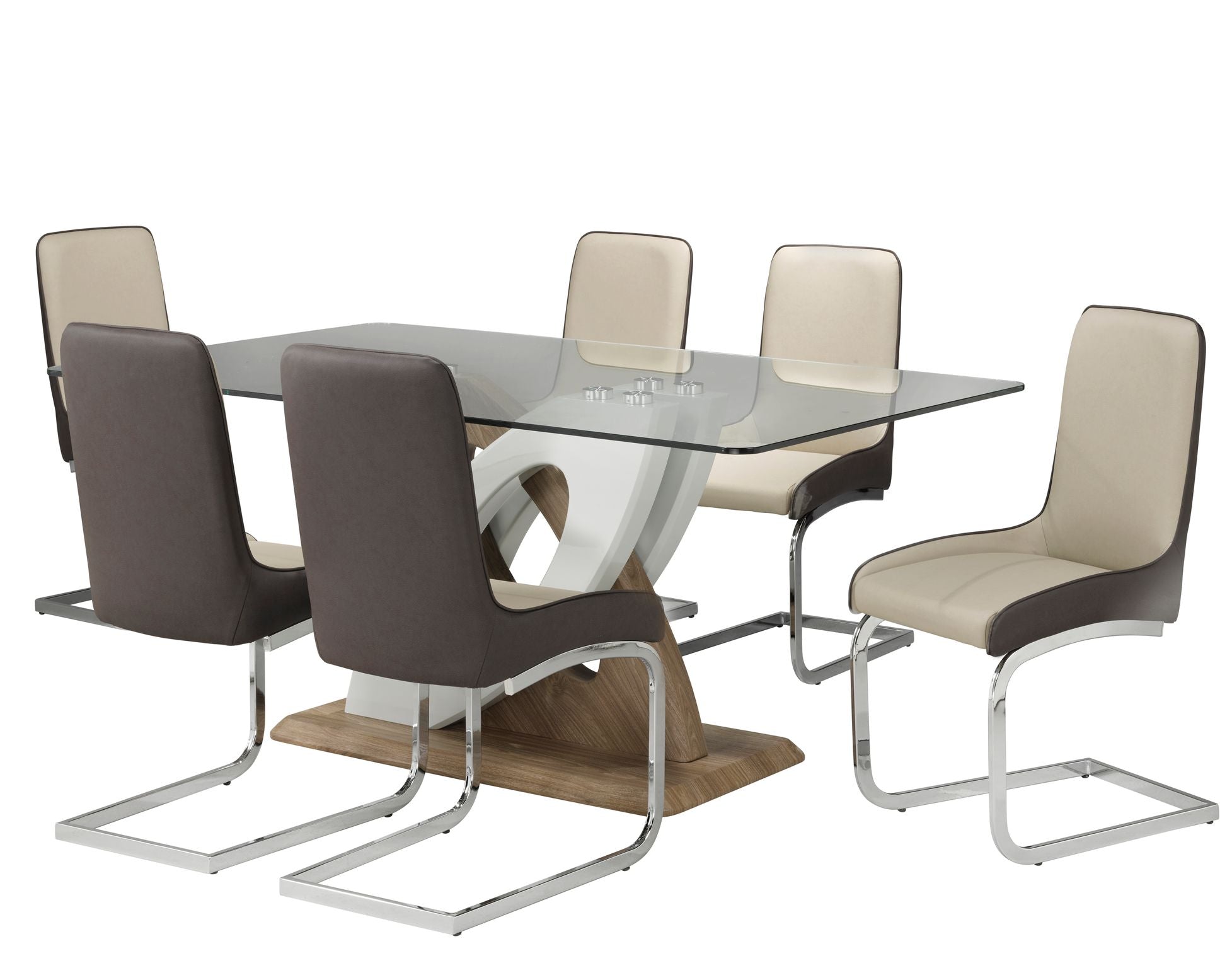 7-Piece Modern Dining Set with Multi-Tone Finish - Perfect for Small Spaces, Apartments & Cozy Kitchens