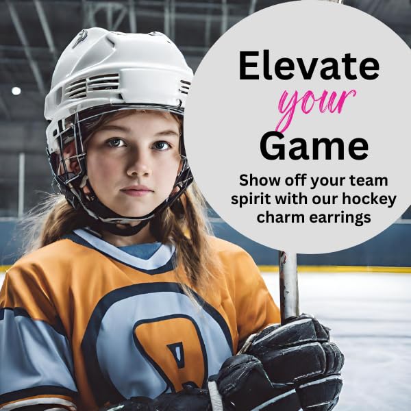 Hockey Earrings for Women - Ice Hockey Jewelry Gifts for Female Players, Moms & Fans - Dangle Charm Earrings for Sports Lovers - Perfect for Games, Parties & Everyday Wear