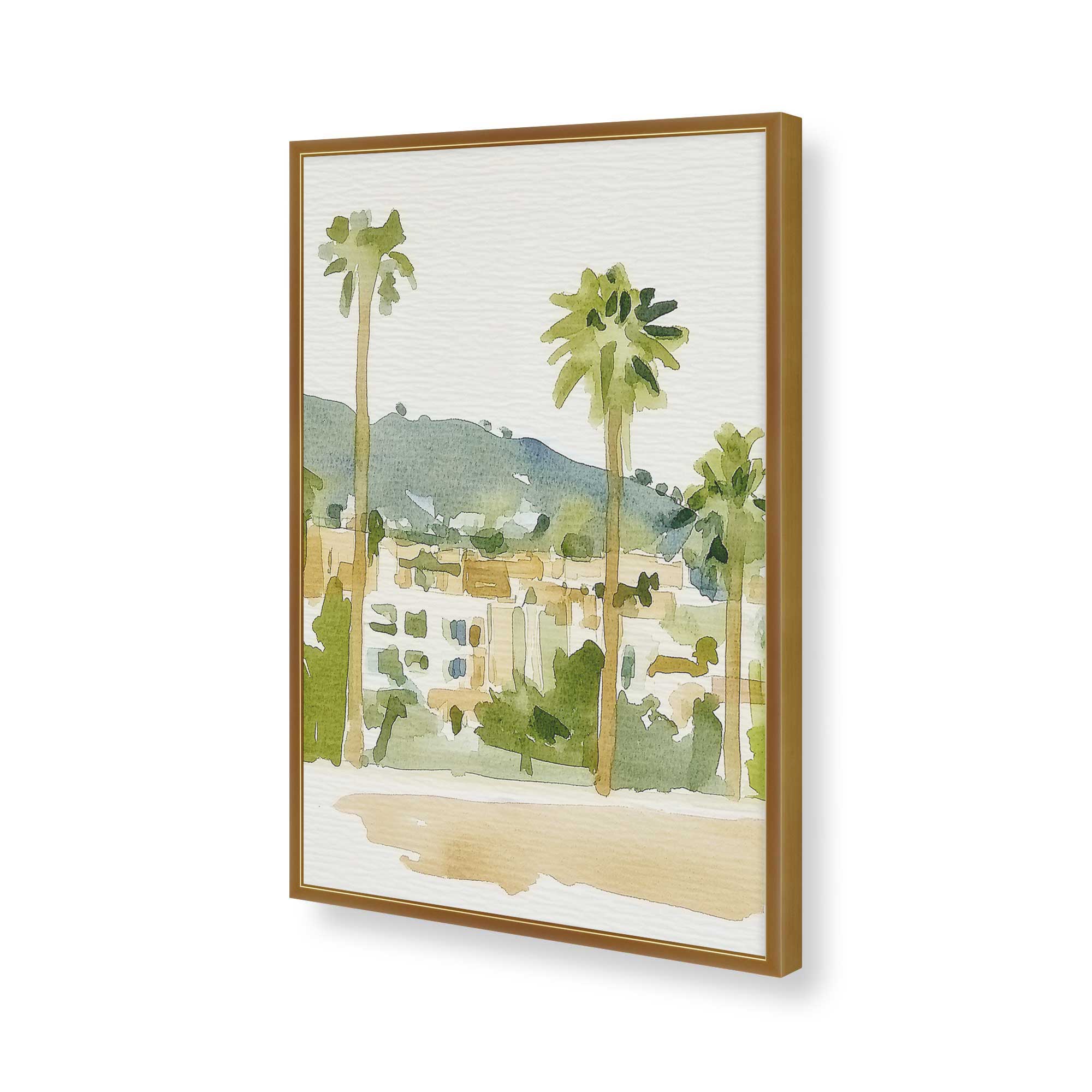 Desert Palms and Villas III Print - Stunning Landscape Wall Art for Home & Office Decor | Perfect for Living Room, Bedroom, or Office Wall Decorations