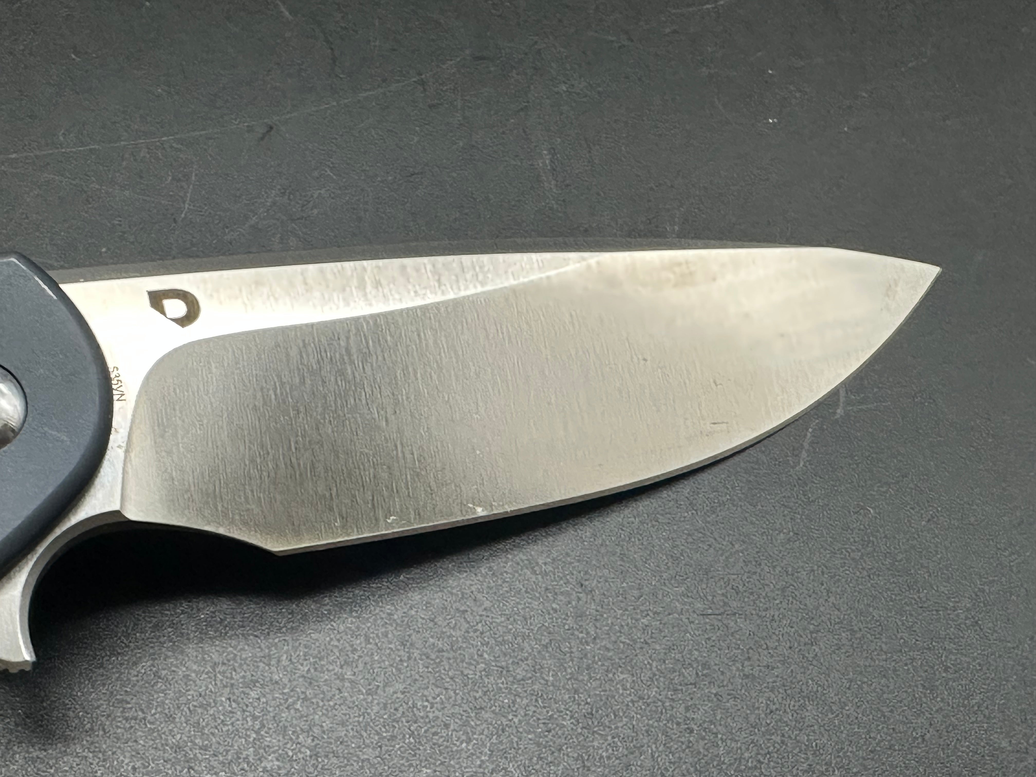 Ferrum Forge Crux Folding Knife - Blue Titanium Frame, Drop Point Blade, Satin Polished CPM S35VN Steel | EDC, Outdoor Survival, Camping & Tactical Use