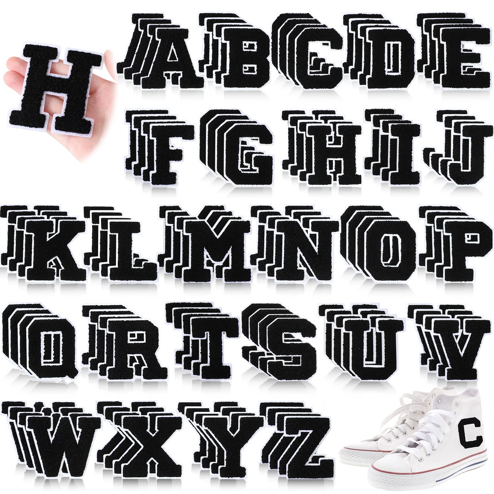 104 Pcs Chenille Letters Patches - Large 3.2