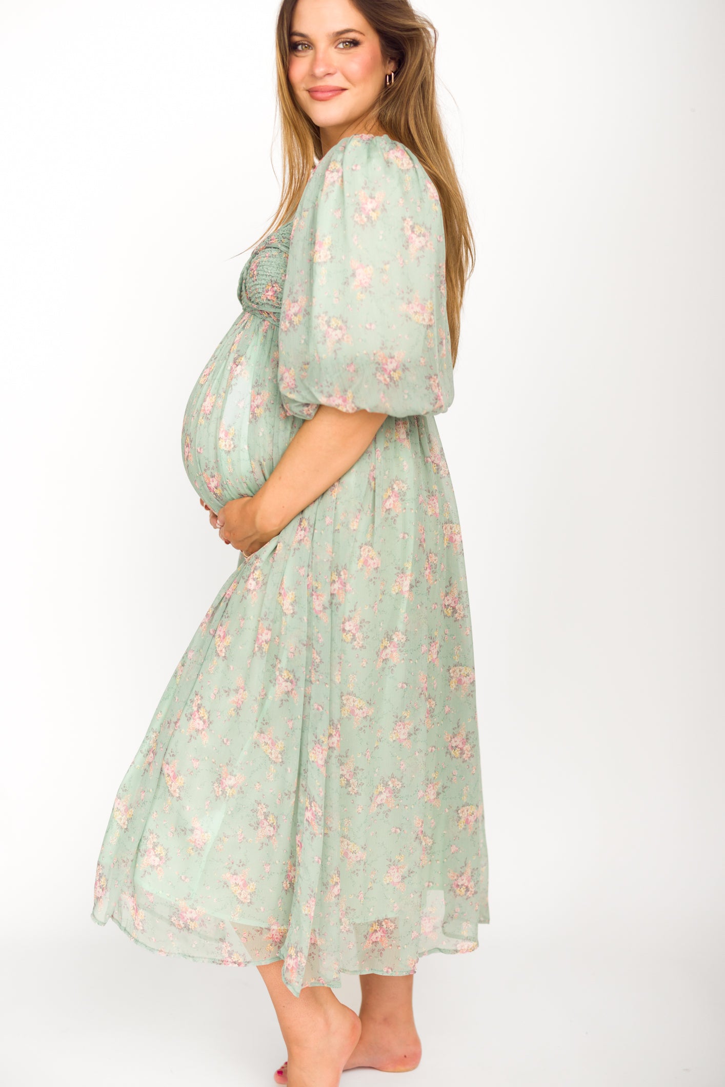 Turquoise Floral Harlow Maxi Dress - Bump Friendly Maternity & Inclusive Sizing (S-3XL) for Women | Perfect for Beach Vacations, Summer Weddings & Casual Outings